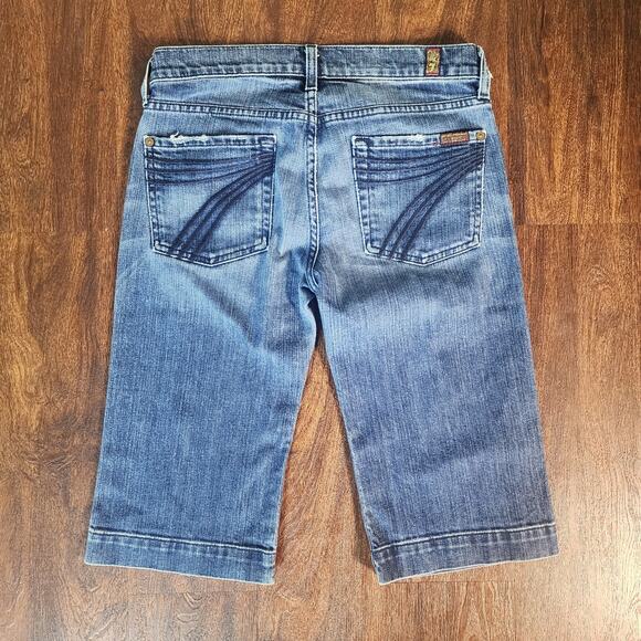7 For All Mankind Dojo Shorts Bermuda Mid-Rise Jean Shorts, Size 27 - Picture 5 of 7